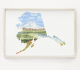 Alaska Gates of the Arctic National Park Watercolor Painting,  Alaska Print, Alaska Travel Souvenirs