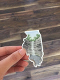 Illinois Decal, Watercolor Illinois Sticker, IL Car Decal, State Decal, State Sticker, IL Sticker - Emilie Taylor Art