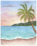 Tropical Beach Watercolor Painting, Beach Art,  Beach Gift, Vacation Art Souvenir, Beach Seascape - Emilie Taylor Art