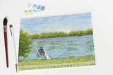 Lakeview Watercolor Painting, Lake Art, Lake home Print, Lake home Gift, Lake Home, Lake House Art - Emilie Taylor Art