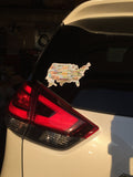 Large USA Map Decal, Watercolor US Sticker, United States Car Decal, US Decal, US bumper Sticker - Emilie Taylor Art