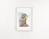 Minnesota Watercolor Painting, MN Split Rock, Minnesota State, Split Rock Lighthouse