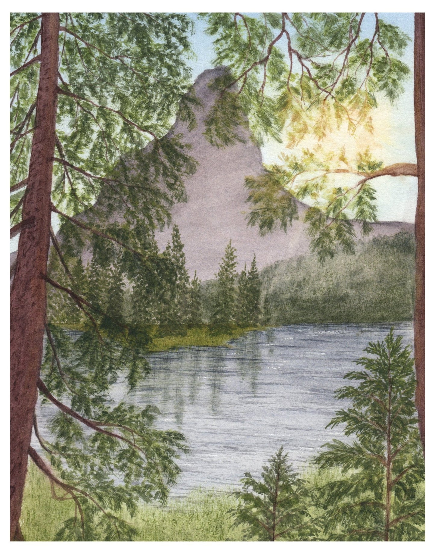 Montana Watercolor Painting, Montana Art, Landscape Print, Montana Painting, Watercolor Landscape Emilie Taylor Art