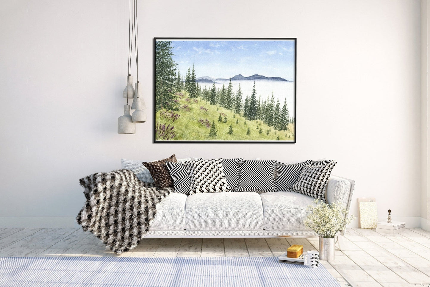 Mountains of Washington Watercolor Painting, Washington Art Print, Olympic National Park Art Emilie Taylor Art
