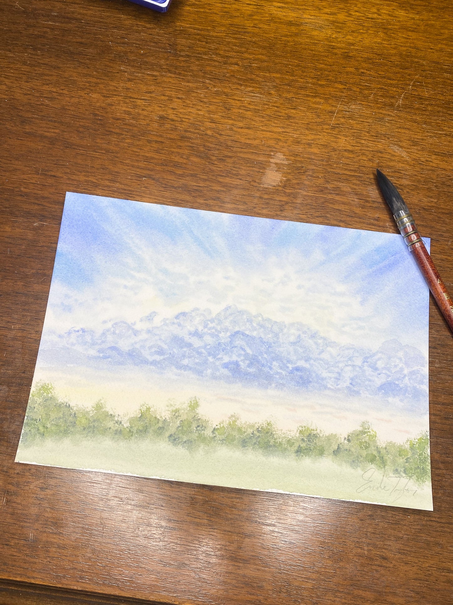 Pastel Thunderheads Original Painting Emilie Taylor Art