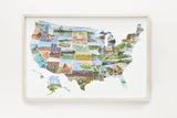 USA Watercolor Map, - Emilie Taylor Art