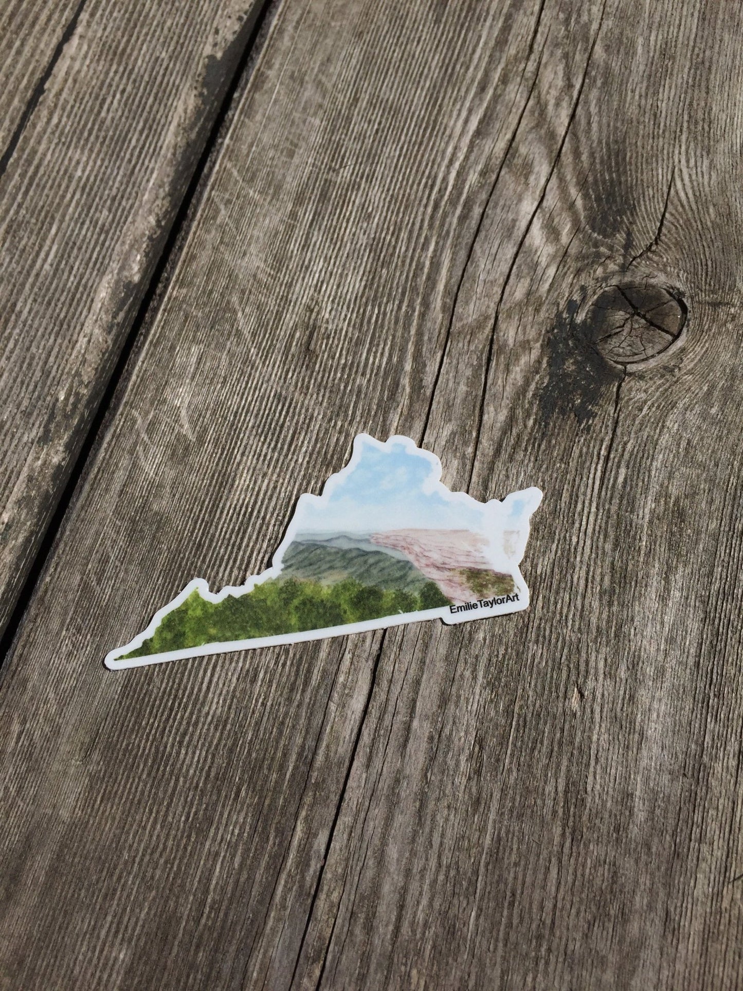 Virginia Decal, Watercolor Virginia Sticker, VA Car Decal, Virginia State Decal, State Sticker Emilie Taylor Art
