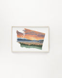 Washington Watercolor Print, Washington State Art, Washington Painting, Washington Map Print