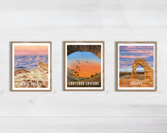 National Park Watercolor art Poster | Pick from all 63 US National Parks