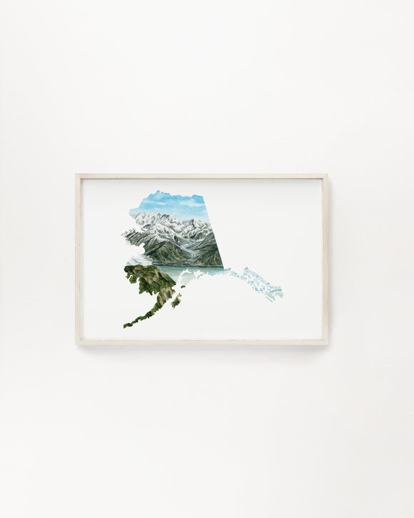 Alaska Wrangell-St. Elias National Park Watercolor Painting, Wrangell-St. Elias Souvenir