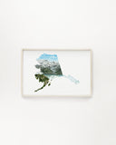 Alaska Glacier Bay Watercolor Painting, Glacier Bay National Park, Alaska State Art