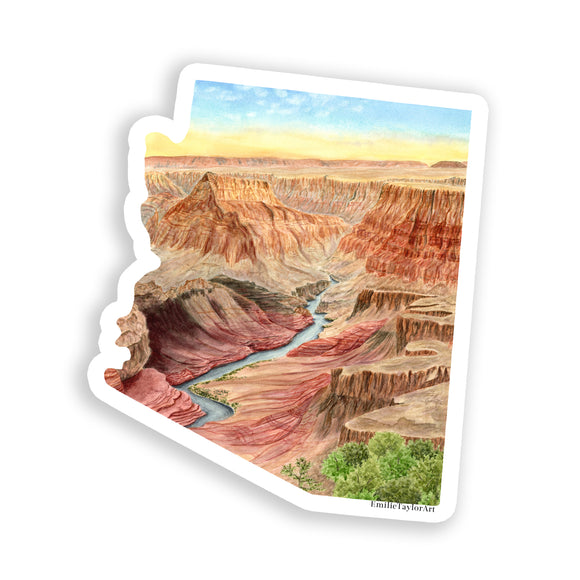 Arizona Grand Canyon National Park Decal, Watercolor Arizona Sticker, Grand Canyon Art