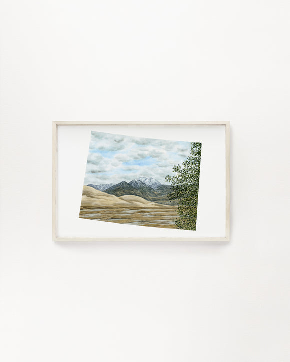 Colorado Great Sand Dunes National Park, Colorado Watercolor Painting,  Great Sand Dunes Souvenir