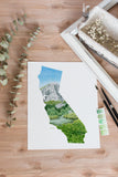California Watercolor Print, California State, Home State Wall Art, California Shape Wall Art