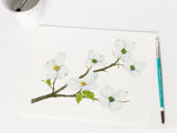 Dogwood Watercolor Print, Flowering Dogwood Painting, Virginia & North Carolina State Flower
