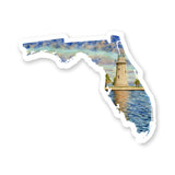 Florida Biscayne National Park Decal, Watercolor Florida Sticker, Biscayne Lighthouse Art