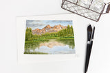 Wyoming Grand Teton Watercolor Print, Grand Teton National Park, Wyoming State Art