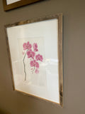 Orchids Original Painting Mated and framed to size 16x20