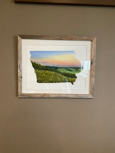 Iowa Loess Hills Original Painting Mated and framed to size 11x14