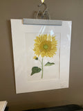 Sunflower Original Painting Mated to size 16x20