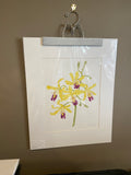 Wild Banana Orchid Original Painting Mated to size 16x20