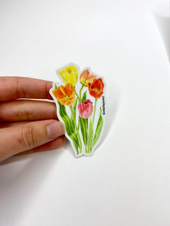 Tulip Sticker, Tulip decal for water bottles, Tulip Art