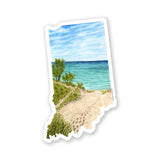 Indiana Dunes National Park Decal, Watercolor Indiana Sticker, Indiana Dunes Souvenir, IN Car Decal, State Decal