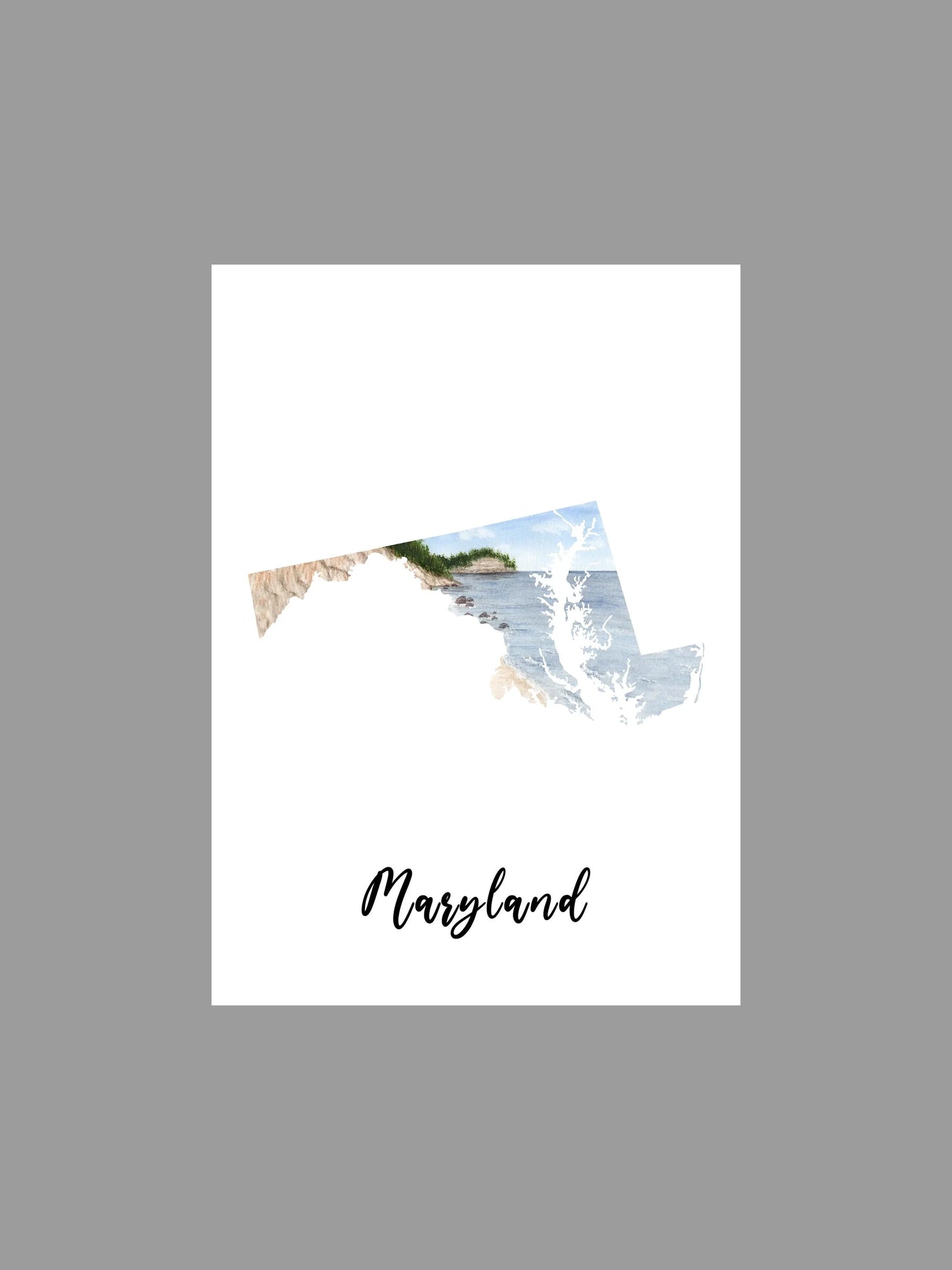 Watercolor State with Name | Print with State's name added |