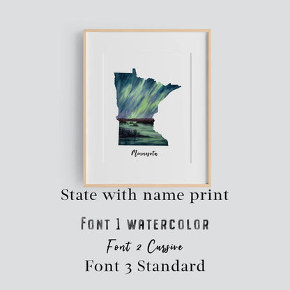 Watercolor State with Name | Print with State's name added |