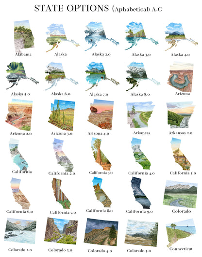Watercolor State with Name | Print with State's name added |