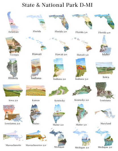 Watercolor State with Name | Print with State's name added |