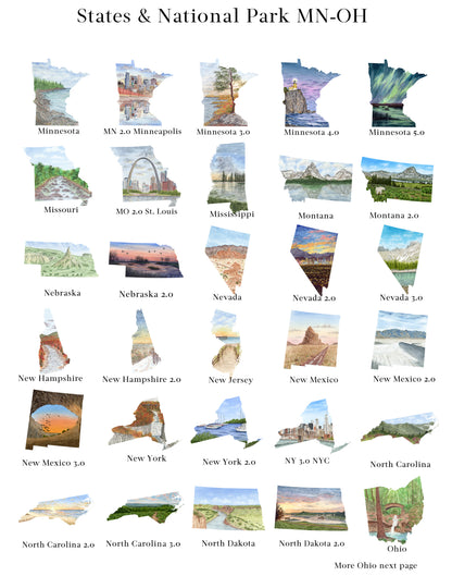 Watercolor State with Name | Print with State's name added |