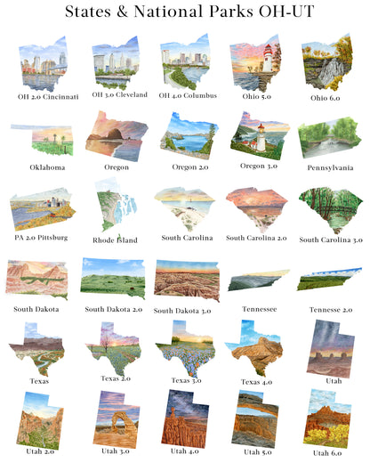 Watercolor State with Name | Print with State's name added |