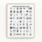 National Parks Sticker Tracker 18x24