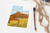 Utah Capitol Reef National Park Watercolor Painting, Capitol Reef National Park Souvenir, Utah the Castle