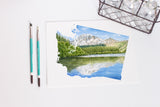 Washington Mount Rainier National Park, Bench Lake, Watercolor Print