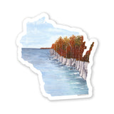 Wisconsin Decal, Watercolor Wisconsin Sticker, WI Car Decal, Home State Decal, State Sticker