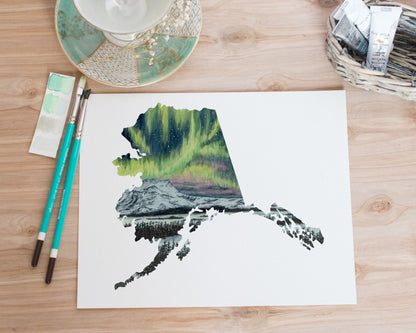 Alaska Gates of the Arctic National Park Watercolor Painting, Alaska Print, Alaska Travel Souvenirs Emilie Taylor Art