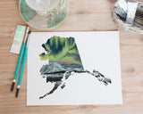 Alaska Gates of the Arctic National Park Watercolor Painting, Alaska Print, Alaska Travel Souvenirs Emilie Taylor Art