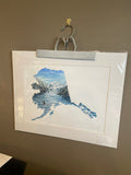 Alaska Glacier Bay National Park Original Painting Mated to size 16x20 Emilie Taylor Art