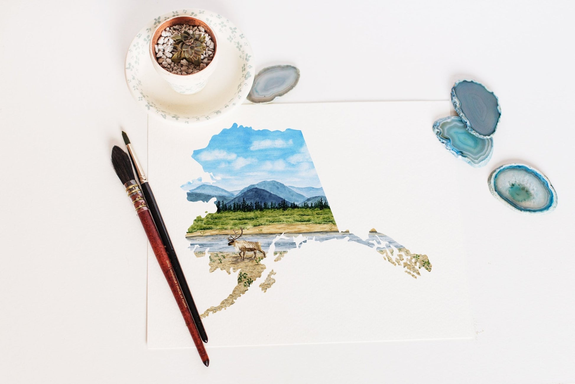 Alaska Kobuk Valley National Park Watercolor Painting, Alaska Print, Alaska Souvenirs Emilie Taylor Art
