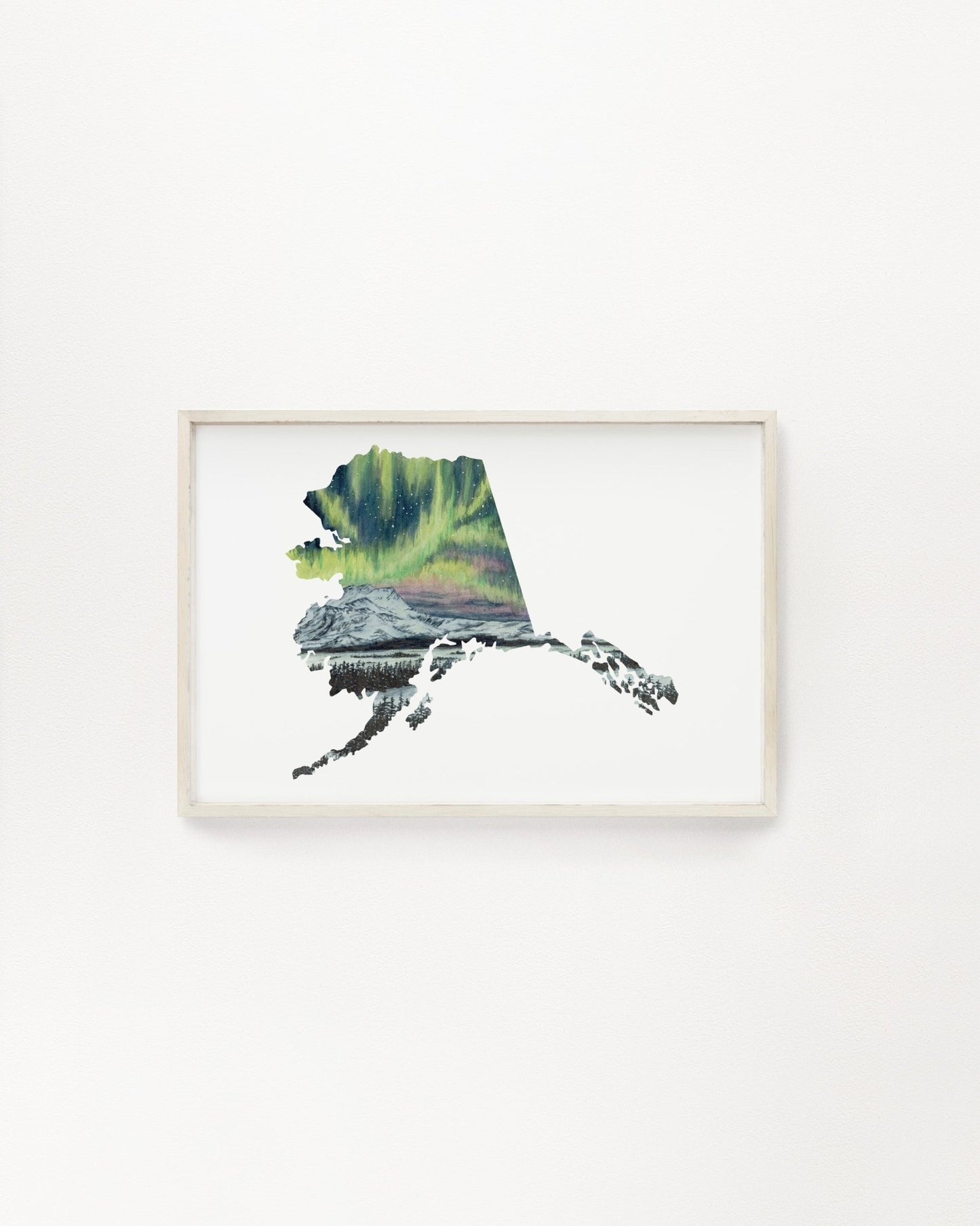 Alaska Wrangell - St. Elias National Park Watercolor Painting, Wrangell - St. Elias Souvenir Emilie Taylor Art