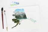 Alaska Wrangell - St. Elias National Park Watercolor Painting, Wrangell - St. Elias Souvenir Emilie Taylor Art