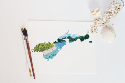American Samoa Watercolor Painting, National Park of American Samoa Art print Emilie Taylor Art