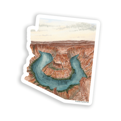 Arizona Decal, Watercolor Arizona Sticker, AZ Car Decal, waterproof State Decal, State Sticker Emilie Taylor Art