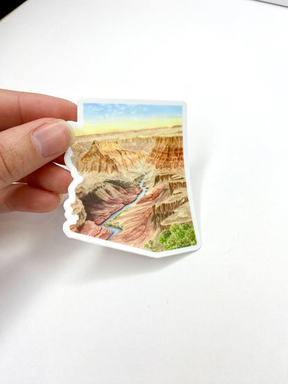 Arizona Grand Canyon National Park Decal, Watercolor Arizona Sticker, Grand Canyon Art Emilie Taylor Art
