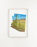 Arizona Petrified Forest National Park Watercolor Painting, Petrified Forest Souvenir Emilie Taylor Art