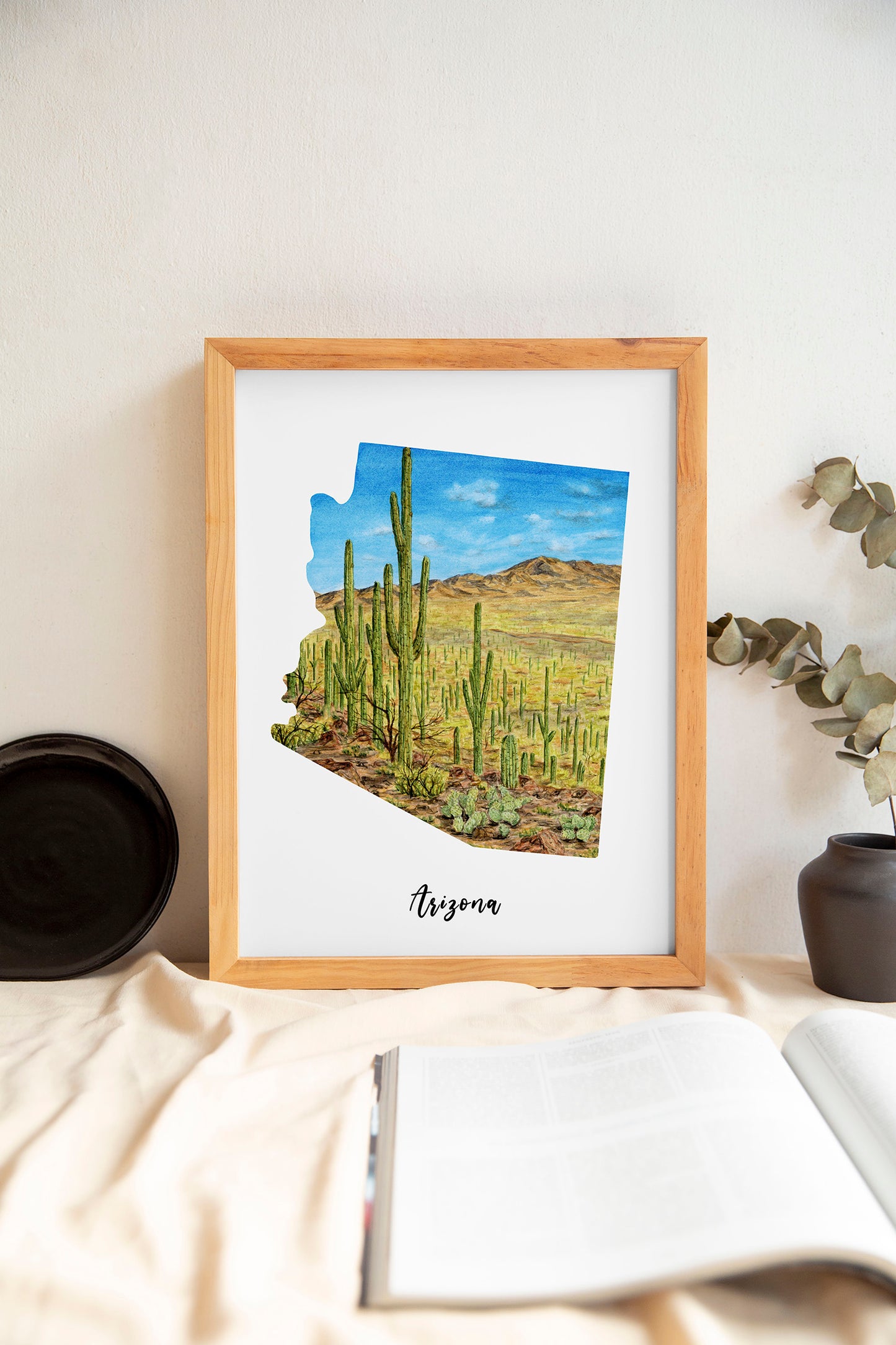 Watercolor State with Name | Print with State's name added |