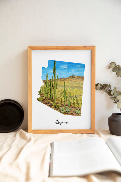 Watercolor State with Name | Print with State's name added |