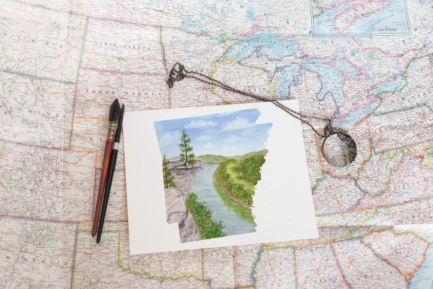 Arkansas Watercolor Print, Hot Springs National Park Painting, Arkansas State Art, Arkansas Painting Emilie Taylor Art